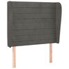 vidaXL T&ecirc;te de lit avec oreilles Gris fonc&eacute; 83x23x118/128 cm Velours