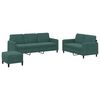 vidaXL Ensemble de canap&eacute;s 3 pcs vert fonc&eacute; velours