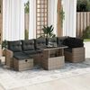 vidaXL Salon de jardin 8 pcs avec coussins gris r&eacute;sine tress&eacute;e