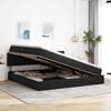 vidaXL Lit avec rangement et LED avec matelas Noir 200 x 200 cm tissu