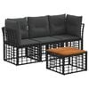 vidaXL Ensemble de canap&eacute;s d'ext&eacute;rieur 4 pc 3 place Noir et Gris fonc&eacute;