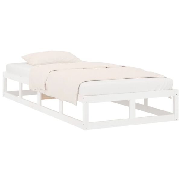 vidaXL Cadre de lit sans matelas blanc 75x190 cm bois massif
