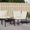 vidaXL Chaise de jardin avec coussins sable 76x76x79 cm acier
