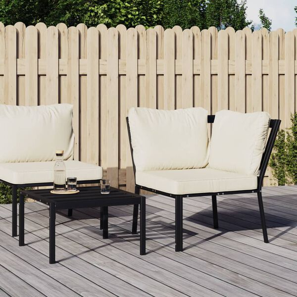 vidaXL Chaise de jardin avec coussins sable 76x76x79 cm acier