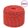 vidaXL Corde de bateau Rouge 14 mm 100 m Polypropyl&egrave;ne