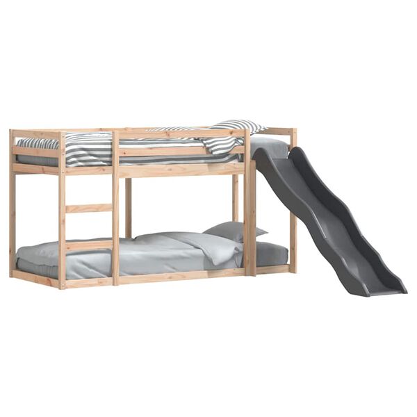 vidaXL Lit superpos&eacute; avec toboggan et &eacute;chelle sans matelas 80x200 cm