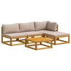 vidaXL Ensemble de Canap&eacute;s 5 pc Naturel Bois d'Acacia Massif