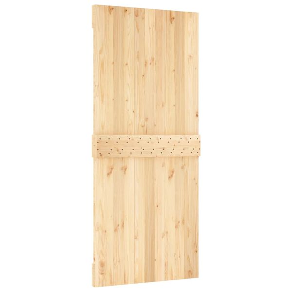 vidaXL Porte coulissante et kit de quincaillerie 90x210 cm pin massif