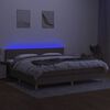 vidaXL Sommier &agrave; lattes de lit et matelas et LED Taupe 200x200cm Tissu
