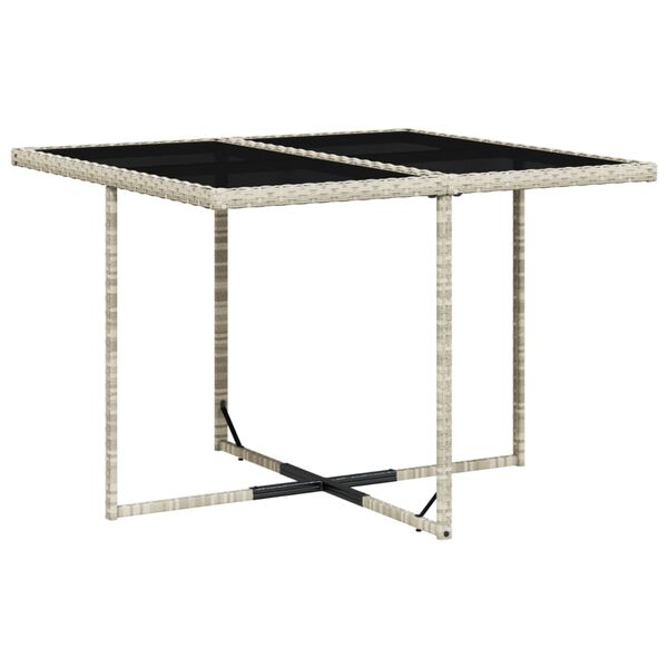 vidaXL Ensemble &agrave; manger de jardin et coussins 9 pcs gris clair rotin