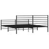 vidaXL Cadre de lit métal sans matelas avec pied de lit noir 183x213cm