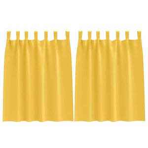 vidaXL Rideaux occultants avec anneaux 2 pc Jaune moutarde Polyester
