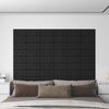 vidaXL Panneaux muraux 12 pcs Noir 30 x 15 cm Simili cuir