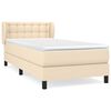 vidaXL Sommier &agrave; lattes de lit avec matelas Cr&egrave;me 90x200 cm Tissu
