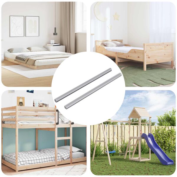 vidaXL Barres filet&eacute;es 2 pcs Argent&eacute; M6 x 120 mm M&eacute;tал