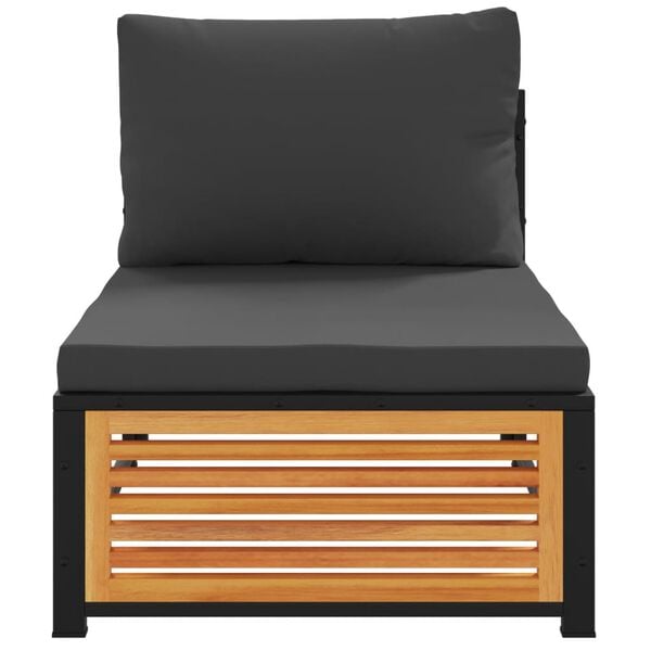 vidaXL Canap&eacute; de jardin sans accoudoirs coussins bois massif d'acacia