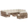 vidaXL Ensemble de canap&eacute; de jardin 13 pc Beige polyrotin