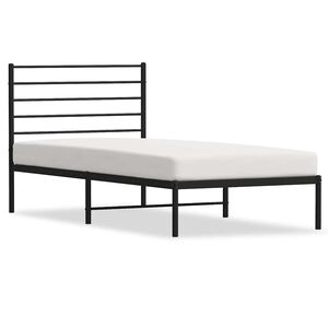 vidaXL Cadre de lit m&eacute;tal sans matelas avec t&ecirc;te de lit noir 100x200cm