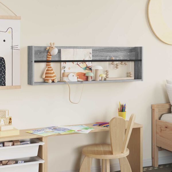 vidaXL &Eacute;tag&egrave;re &agrave; magazines avec &eacute;tag&egrave;re Gris Sonoma 100 x 12 x 30 cm