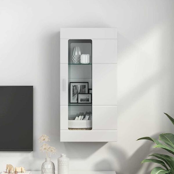 vidaXL Cabinet en Bois avec stockage Blanc brillant 50 x 29 x 100 cm