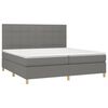 vidaXL Sommier &agrave; lattes de lit avec matelas Gris fonc&eacute; 200x200cm Tissu