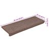 vidaXL Tapis d'escalier 30 pi&egrave;ces 65 x 21 x 4 cm Marron Bord rectangulaire