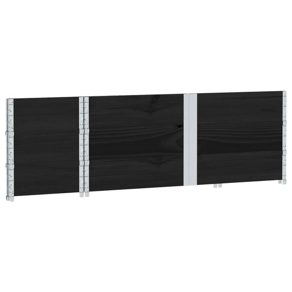 vidaXL Colliers de palette 3 pcs noir 150x50 cm bois de pin solide
