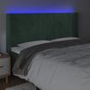 vidaXL T&ecirc;te de lit &agrave; LED Vert fonc&eacute; 163x16x118/128 cm Velours