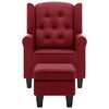 vidaXL Fauteuil avec repose-pied Rouge bordeaux Tissu