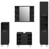 vidaXL Ensemble de mobilier de salle de bain avec &eacute;tag&egrave;re 4 pcs Noir