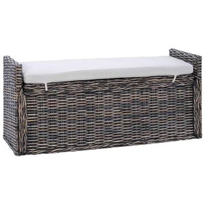 vidaXL Banc de rangement GENDT Noir Blanchi 110 x 40 x 50 cm Rotin