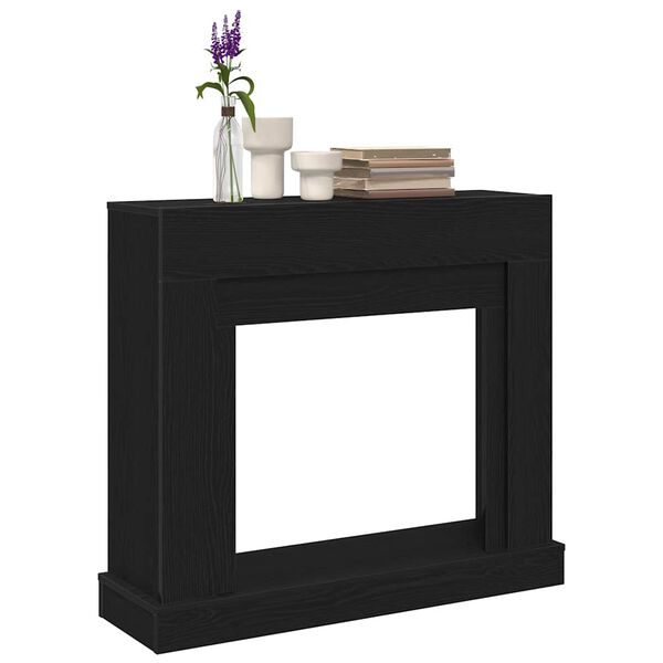 VidaXL Cadre de chemin&eacute;e ch&ecirc;ne noir 100x30x87,5 cm bois d'ing&eacute;nierie