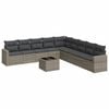 vidaXL Salon de jardin avec coussins 10 pcs gris r&eacute;sine tress&eacute;e
