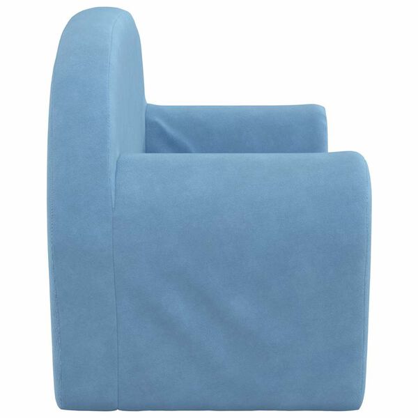 vidaXL Canap&eacute; pour enfants 2 places bleu peluche douce