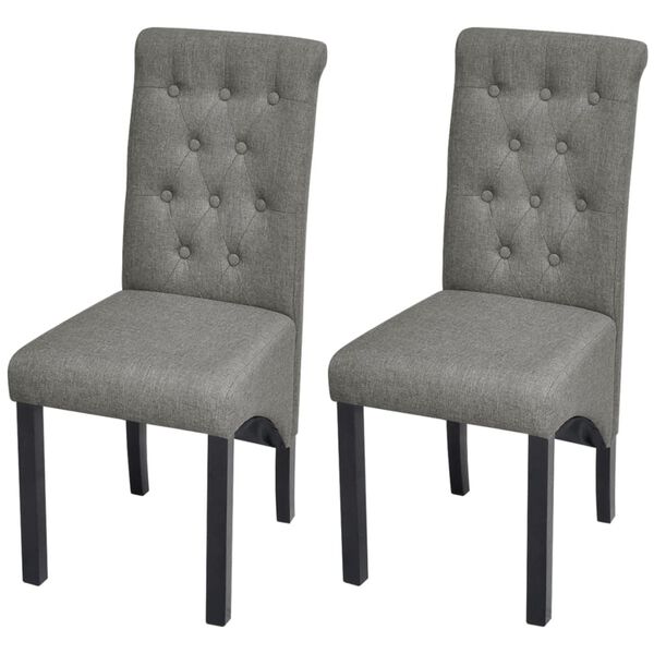 vidaXL Chaises &agrave; manger lot de 2 gris clair tissu