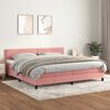 vidaXL Sommier &agrave; lattes de lit avec matelas Rose 200x200 cm Velours