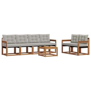 vidaXL Ensemble de canap&eacute;s d'ext&eacute;rieur 7 pcs Gris Naturel et Clair