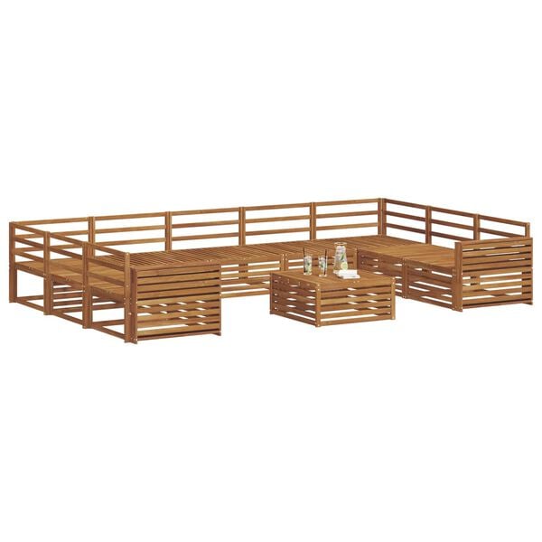 vidaXL Ensembles de canap&eacute;s 10 pcs Naturel Bois d'Acacia Massif