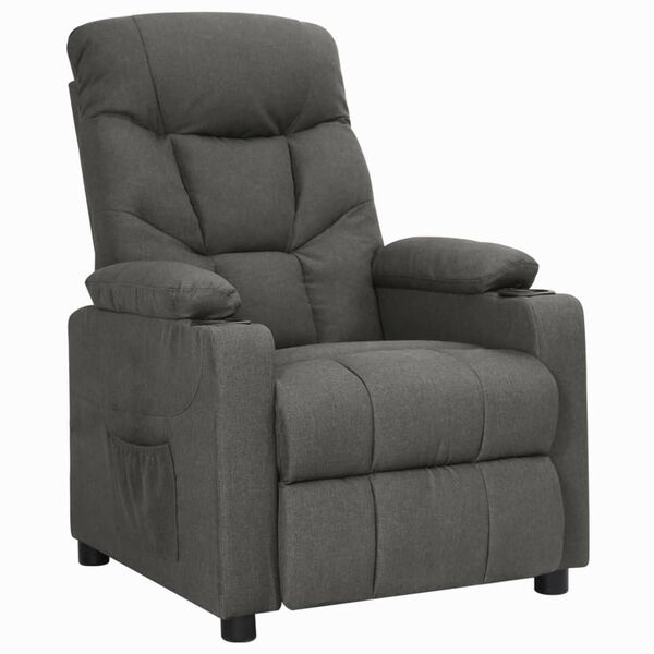 vidaXL Fauteuil Gris fonc&eacute; Tissu