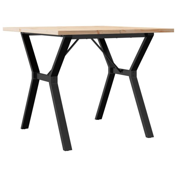 vidaXL Table &agrave; manger cadre en Y 90x90x75,5cm bois de pin massif acier