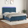 vidaXL Sommier &agrave; lattes de lit matelas et LED Bleu fonc&eacute; 180x200 cm