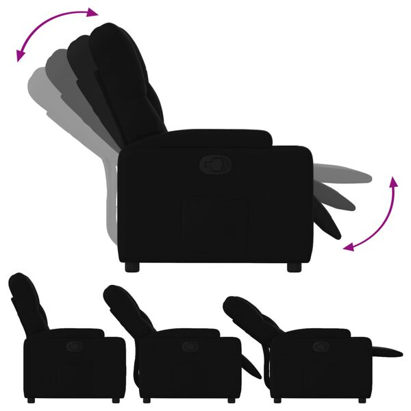 vidaXL Fauteuil inclinable Noir Tissu