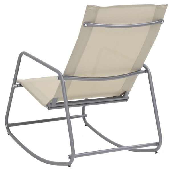 vidaXL Chaise &agrave; bascule de jardin Cr&egrave;me 95x54x85 cm Textil&egrave;ne