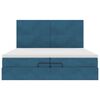vidaXL Cadre de lit ottoman avec matelas bleu fonc&eacute; 200x200 cm velours