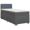 vidaXL Lit de box spring avec matelas et LED Gris fonc&eacute; Simple Tissu