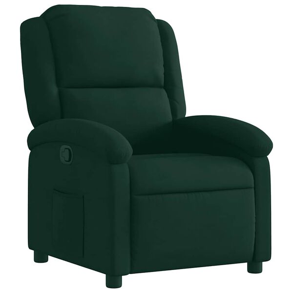vidaXL Fauteuil inclinable vert fonc&eacute; velours