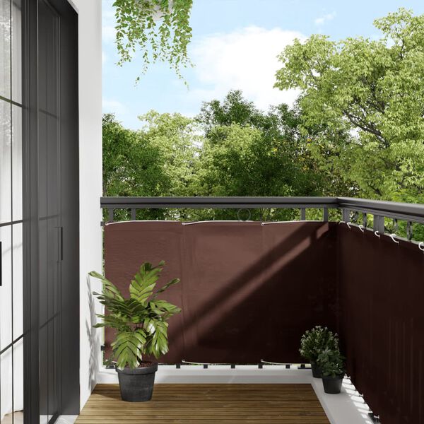 vidaXL &Eacute;cran de balcon marron 90x700 cm 100% polyester oxford