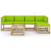 vidaXL Salon de jardin 6 pcs avec coussins bois de pin impr&eacute;gn&eacute;