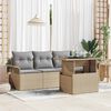 vidaXL Ensemble de canap&eacute; de jardin 5 pcs Beige Poly Rattan