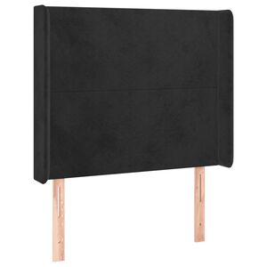 vidaXL T&ecirc;te de lit avec oreilles Noir 83x16x118/128 cm Velours